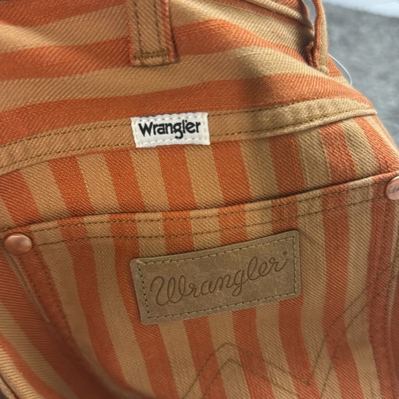 Wrangler Wanderer 622 High Rise Flare Orange Stripe Festival Jeans NWT - Picture 9 of 11